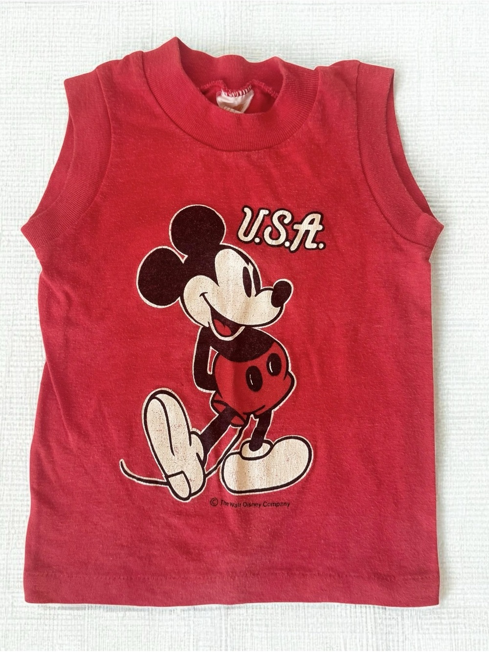 RARE Vintage 80s Mickey Mouse USA Tank Top - Single Owner - Fits 2T (Tag 4)
